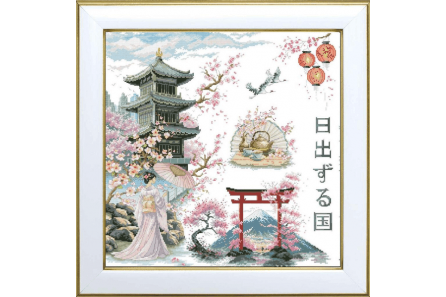 Набір для вишивання нитками М-0306 "Цвітіння сакури" 38х38 см